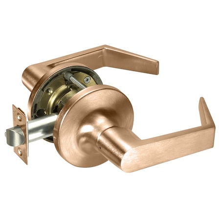 Yale Grade 1 Passage/Closet Latch Cylindrical Lock, Augusta Lever, Non-Keyed, Satin Brnz Fnsh, Non-handed AU5401LN 612